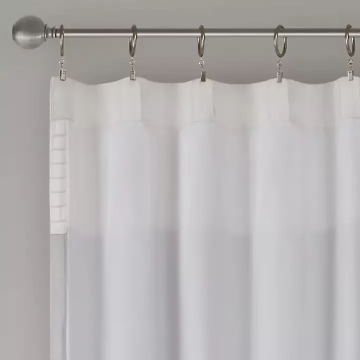 Online Gray Color Block Striped Curtain Panel, 84 in. Curtains & Drapes