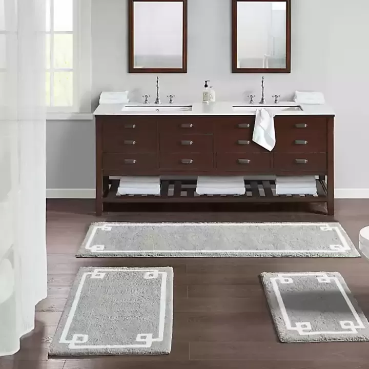 Discount Cotton Tufted Bath Runner with Border Bathroom Rugs