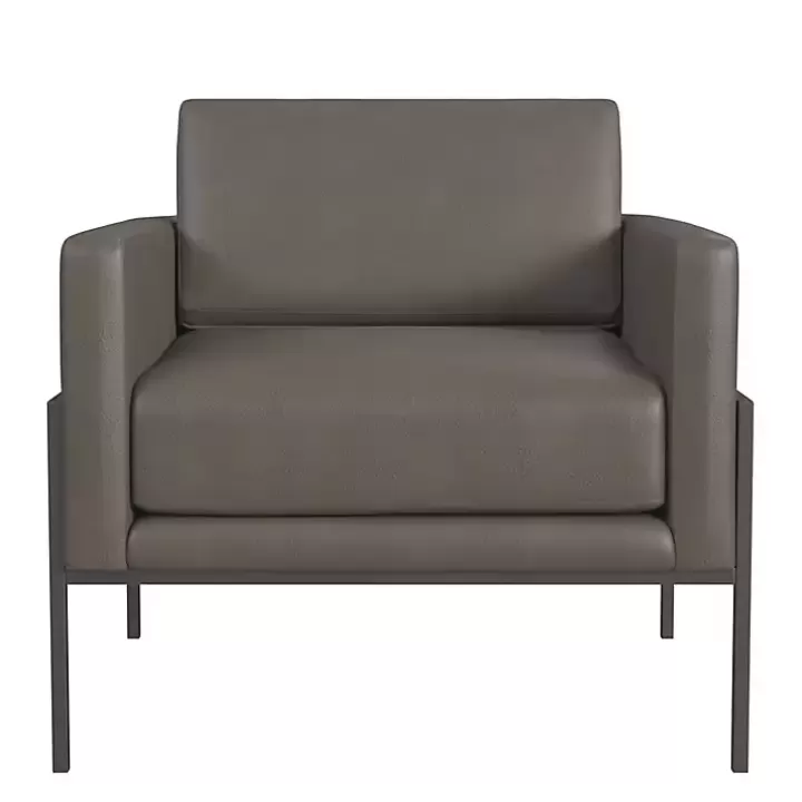 Cheap Faux Leather Black Metal Accent Chair Accent Chairs