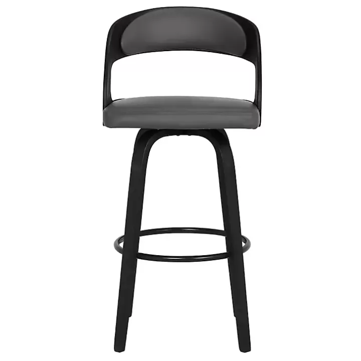 Online Faux Leather Black Wood Sally Counter Stool Bar Stools & Counter Height Stools