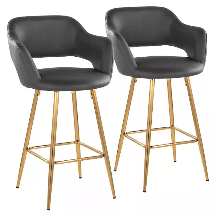 Best Sale Faux Leather Marge Counter Stools, Set of 2 Bar Stools & Counter Height Stools