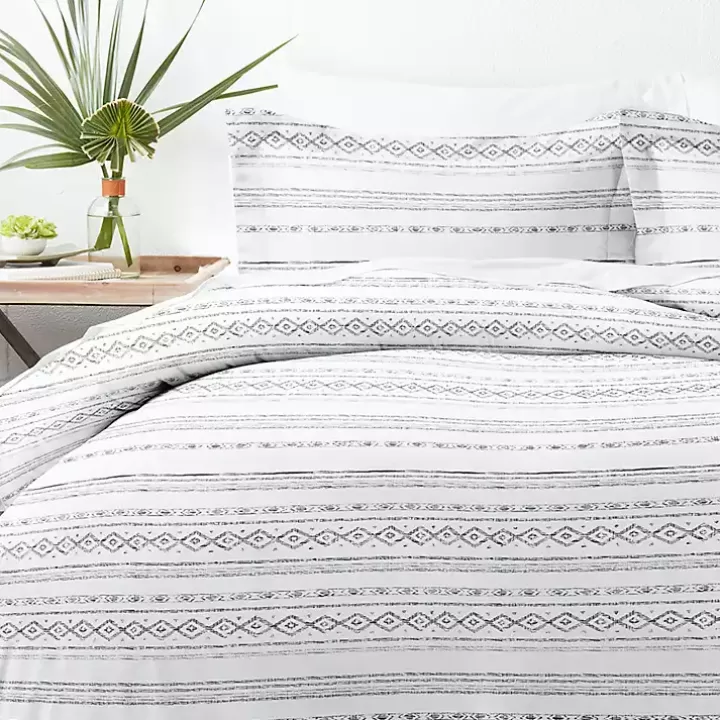 Store Gray Geometric 3-pc. King Duvet Cover Set Duvets