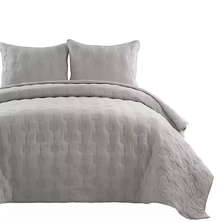 Flash Sale Hexagon Honeycomb 3-pc. Full/Queen Quilt Set Quilts