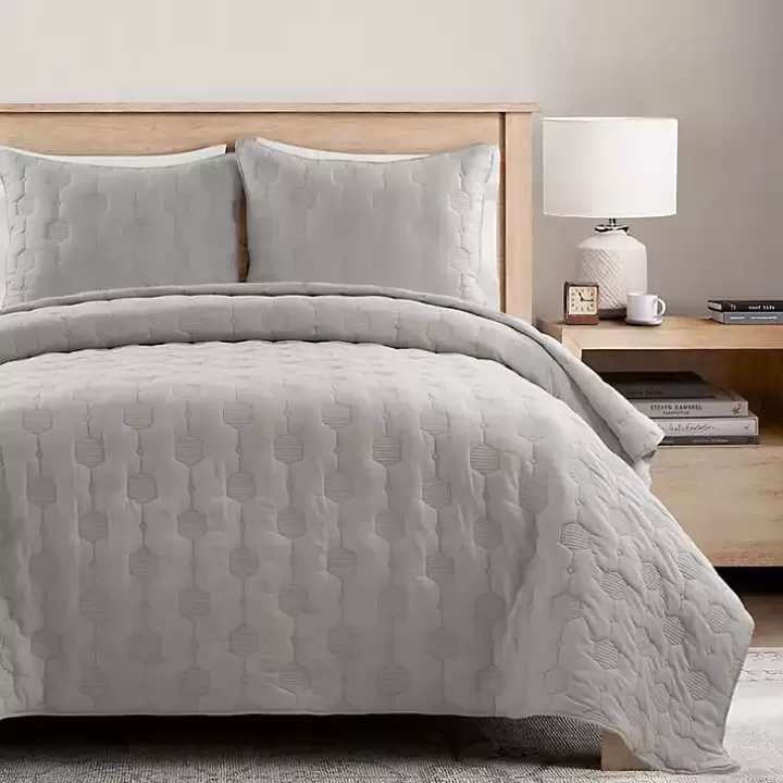 Flash Sale Hexagon Honeycomb 3-pc. Full/Queen Quilt Set Quilts