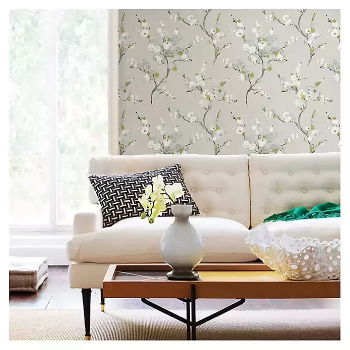 Best Gray Japanese Blossom Peel & Stick Wallpaper Wall Murals & Wallpaper