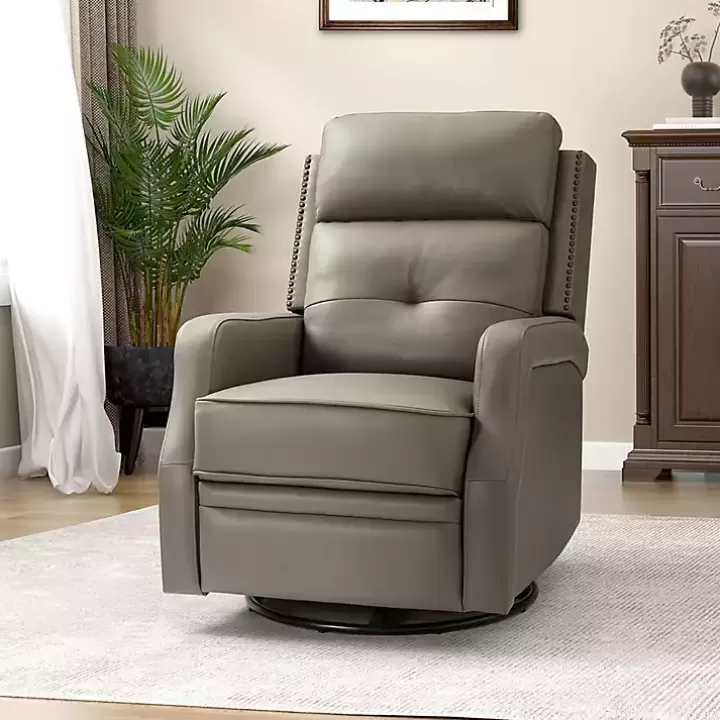 New Leather Swivel Rocker Recliner Accent Chairs