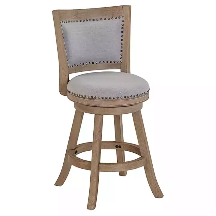 Clearance Linen and Driftwood Swivel Counter Stool Bar Stools & Counter Height Stools