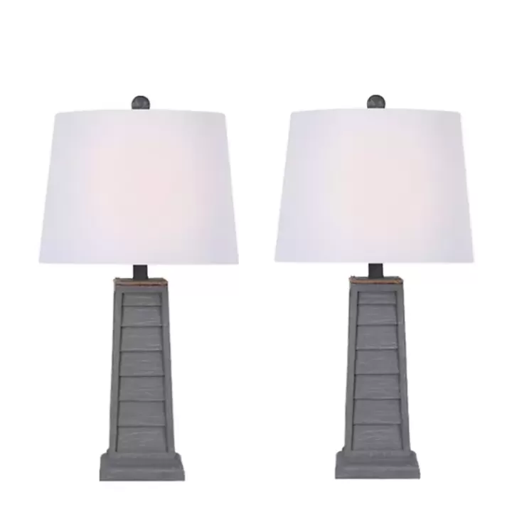 Clearance Louvered Shutter Table Lamps, Set of 2 Table Lamps