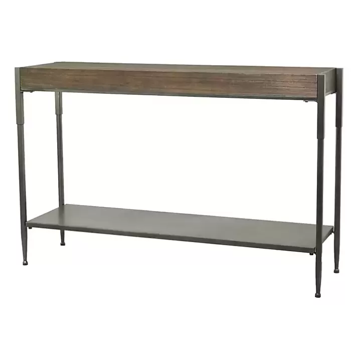 Fashion Gray Metal and Wood Console Table Console Tables