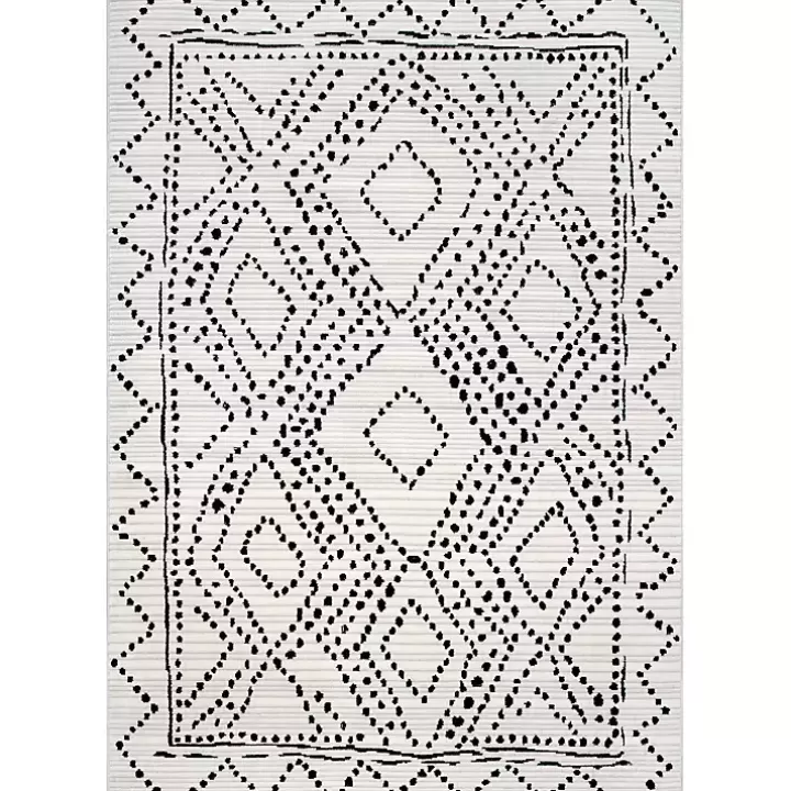 Sale Gray Millie Dotted Trellis Area Rug, 9x12 Area Rugs