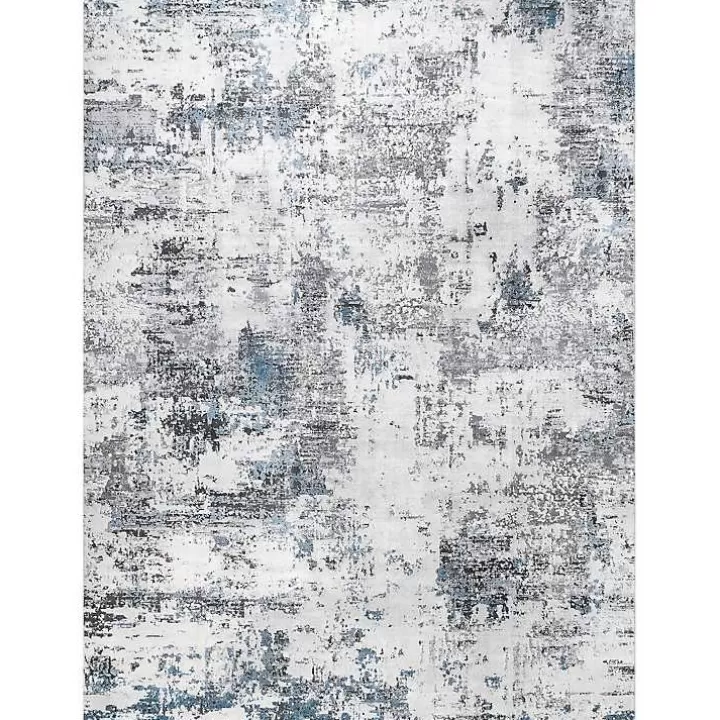 Shop Gray Modern Abstract Washable Runner Accent Rugs