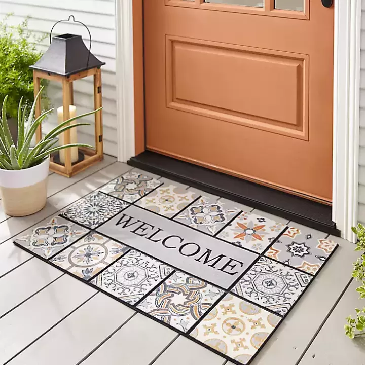 Outlet Patina Tiles Welcome Estate Doormat Doormats