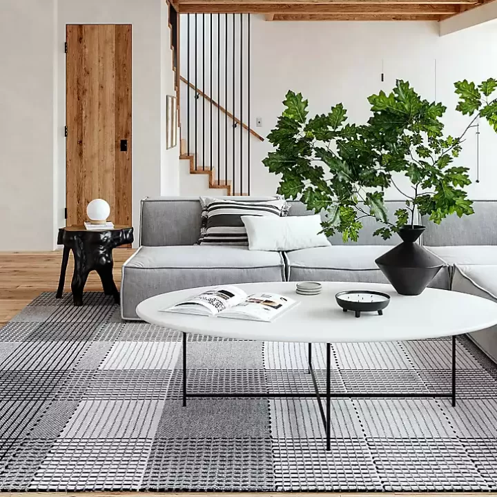 Flash Sale Plaid Emily Henderson x RugsUSA Runner, 2x8 Area Rugs