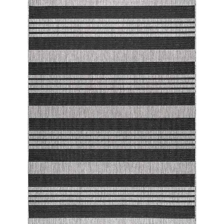 Shop Gray Robin Stripe Outdoor Rug, 5x8 Outdoor Rugs