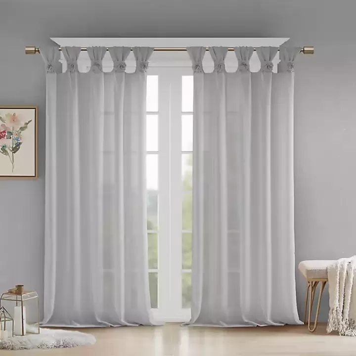 Sale Rosette Tab Top Curtain Panel, 63 in. Curtains & Drapes