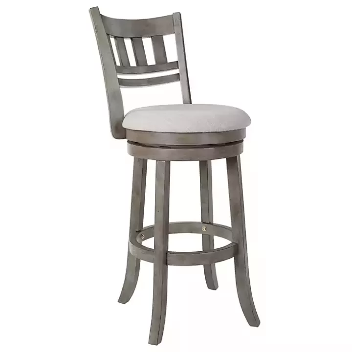 Online Slatted Back Upholstered Swivel Bar Stool Bar Stools & Counter Height Stools