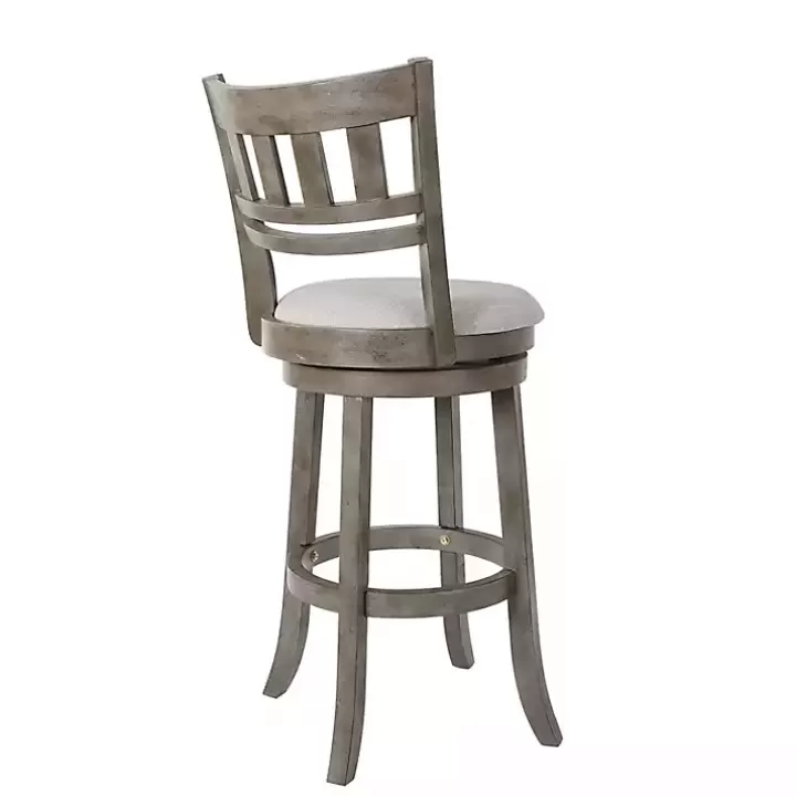 Online Slatted Back Upholstered Swivel Bar Stool Bar Stools & Counter Height Stools