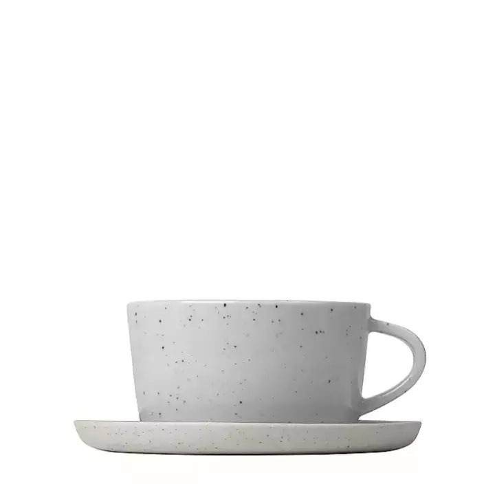 Fashion Speckled Ceramic Mugs and Saucers, Set of 2 Glassware & Drinkware