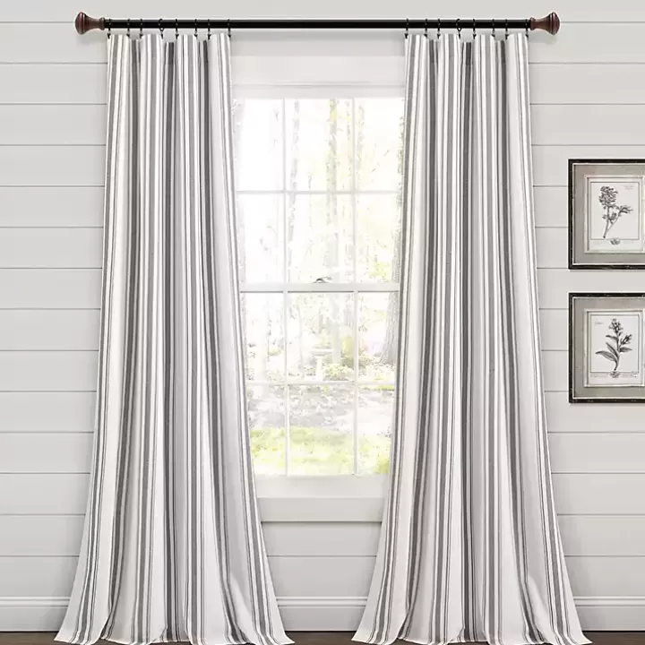 Cheap Stripe Farmhouse Curtain Panel Set, 95 in. Curtains & Drapes