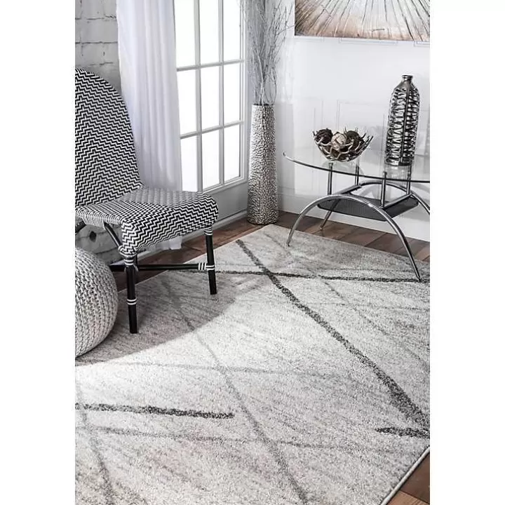 Outlet Gray Thigpen Diamond Area Rug, 8x10 Area Rugs