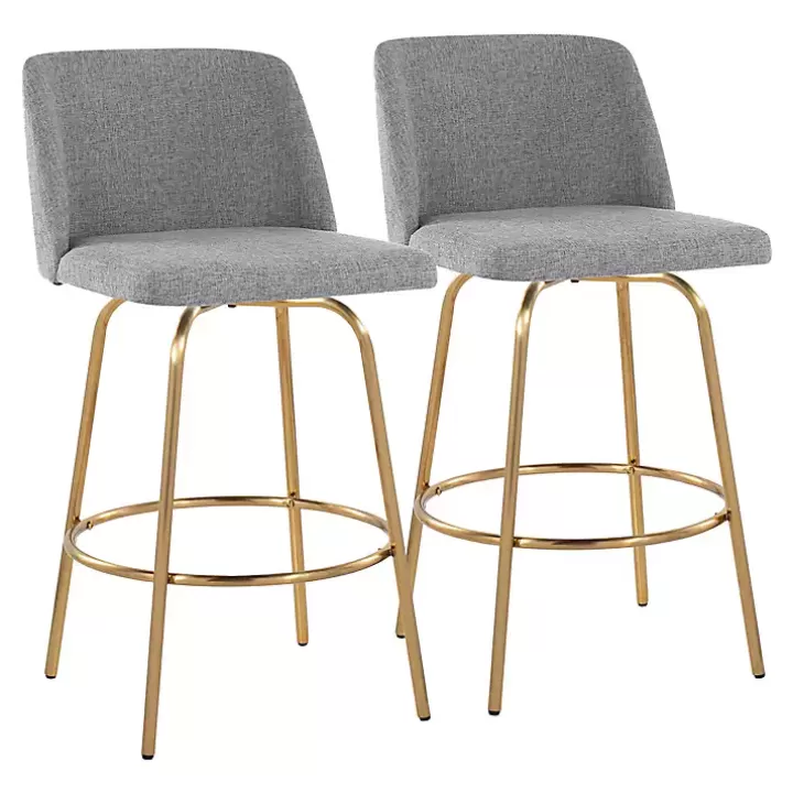 Discount Torino Gold Leg Counter Stools, Set of 2 Bar Stools & Counter Height Stools