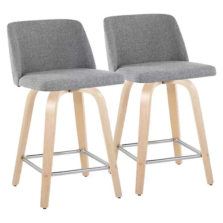 Store Torino Upholstered Counter Stools, Set of 2 Bar Stools & Counter Height Stools