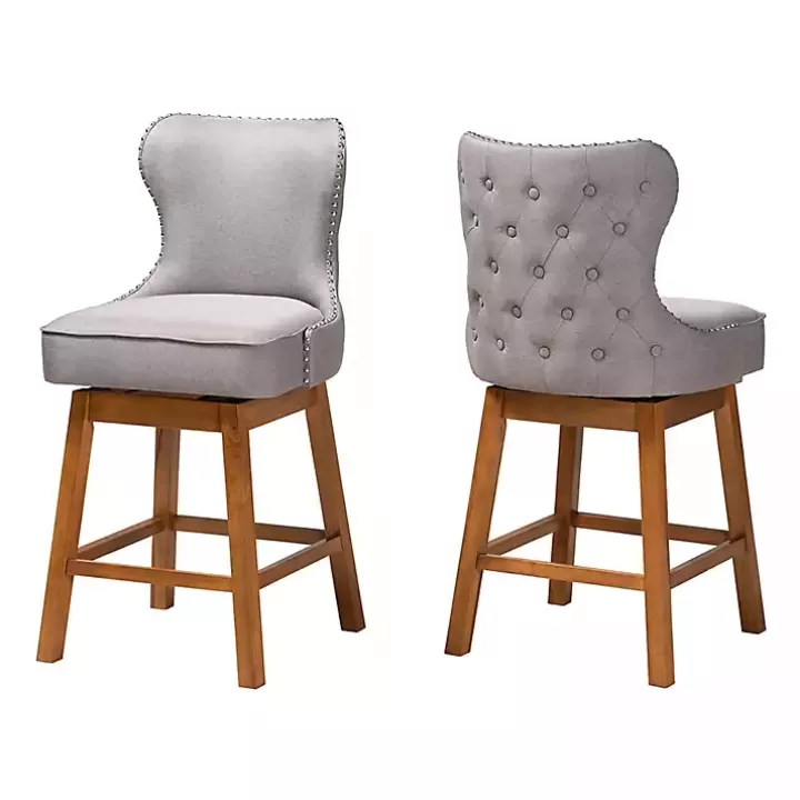 Outlet Tufted Back Swivel Counter Stools, Set of 2 Bar Stools & Counter Height Stools