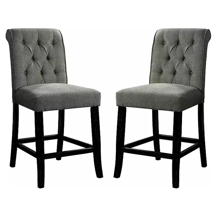 Discount Tufted Landon Counter Stools, Set of 2 Bar Stools & Counter Height Stools