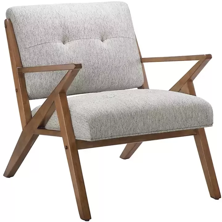 Clearance Tufted Pecan Wood Mid-Century Modern Armchair Accent Chairs