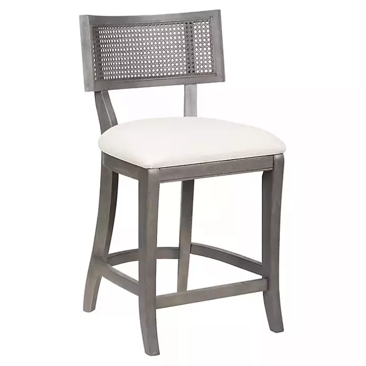 Online Gray Upholstered Farmhouse Counter Stool Bar Stools & Counter Height Stools