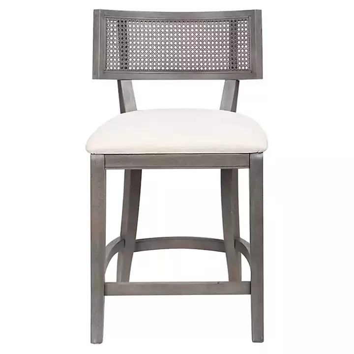 Online Gray Upholstered Farmhouse Counter Stool Bar Stools & Counter Height Stools