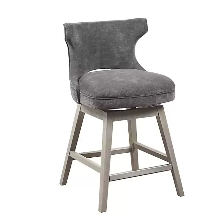 Clearance Upholstered Wood Swivel Counter Stool Bar Stools & Counter Height Stools