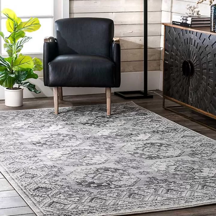 Sale Vintage Circular Patterns Area Rug, 5x7 Area Rugs