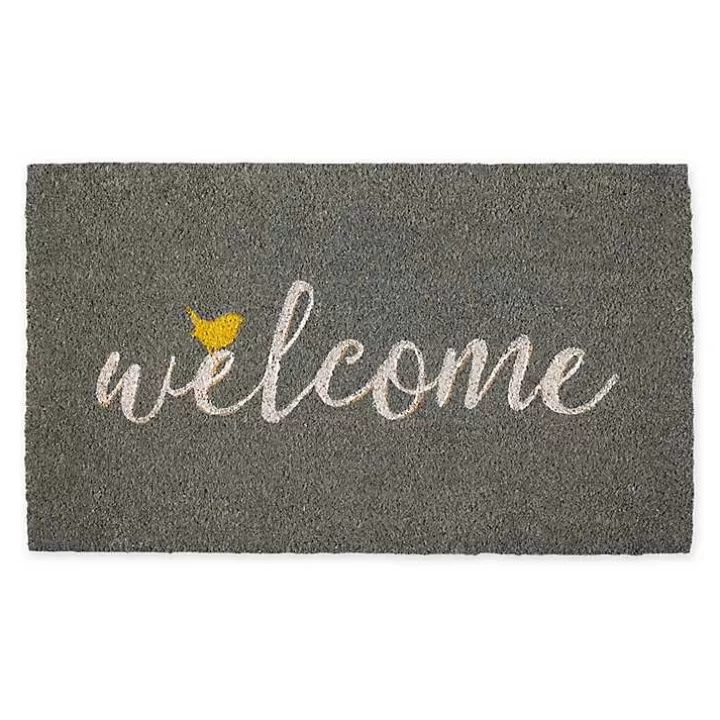 New Gray Welcome Bird Coir Doormat Doormats