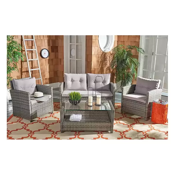 Flash Sale Wicker 4-pc. Deluxe Outdoor Living Set Outdoor Sets