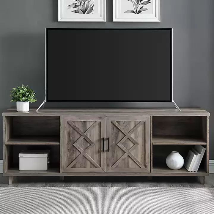 New wash Wood Helix Open Shelf TV Stand Tv Stands & Media Consoles