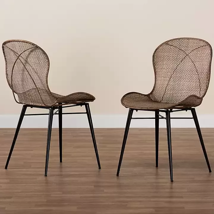 Shop Graywashed Rattan Dining Chairs, Set of 2 Dining Chairs