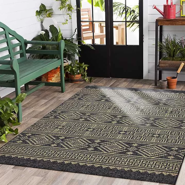 Flash Sale Greek Key Sun Shower Outdoor Area Rug, 5x8 Outdoor Rugs