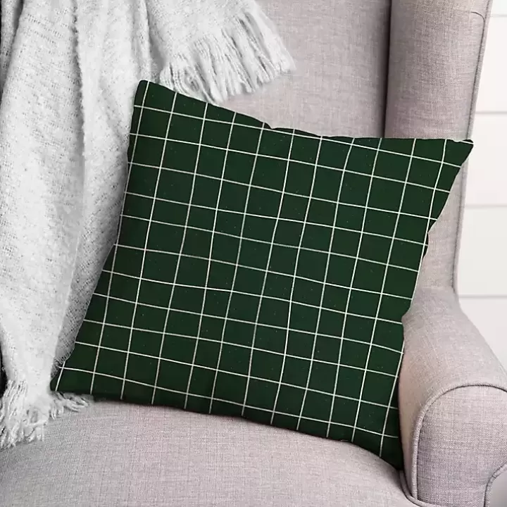 Best Sale & White Grid Indoor/Outdoor Pillow Outdoor Cushions & Pillows