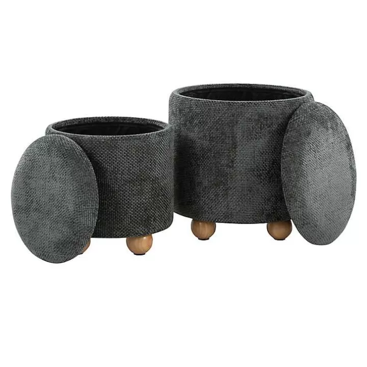 Fashion Bacci Nesting Ottomans, Set of 2 Benches & Ottomans