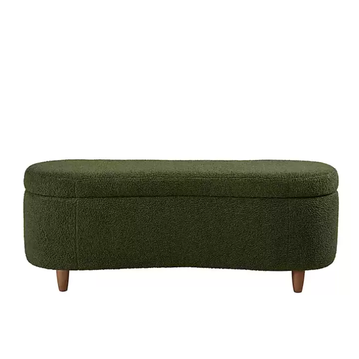 Hot Boucle Flip-Top Storage Bench Benches & Ottomans