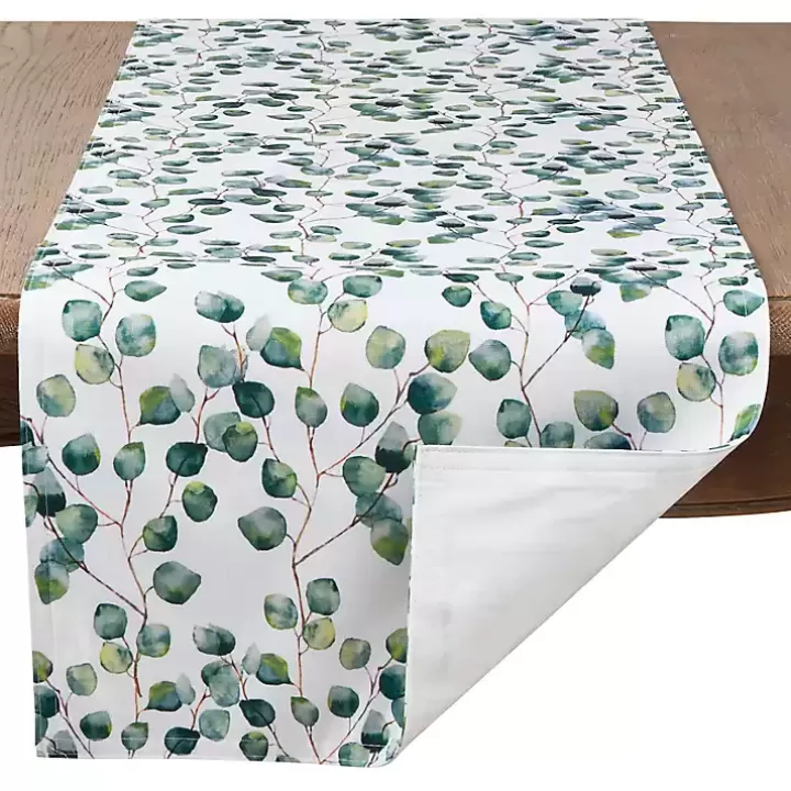 Outlet Eucalyptus Leaf Long Polyester Runner Table Linens