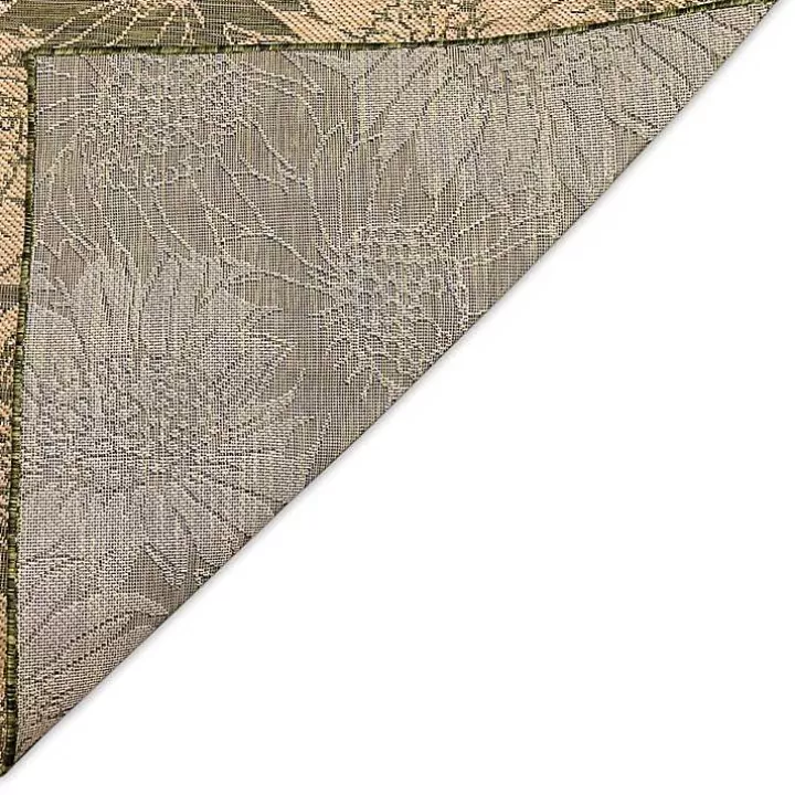 Cheap Green Floral Blooms Outdoor Area Rug, 4x7 Outdoor Rugs
