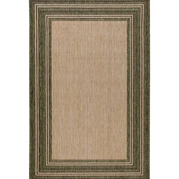 Online Green Framed Border Outdoor Area Rug, 4x7 Outdoor Rugs