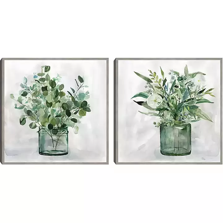 Outlet Green Garden 2-pc. Framed Canvas Art Print Set Canvas Art