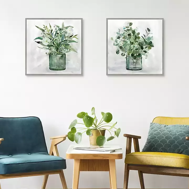 Outlet Green Garden 2-pc. Framed Canvas Art Print Set Canvas Art