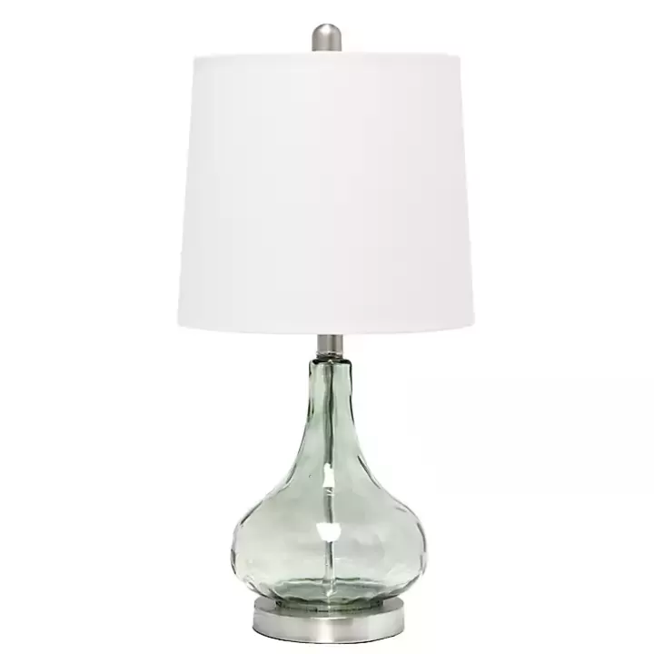 Store Green Glass Ripple Table Lamp Table Lamps