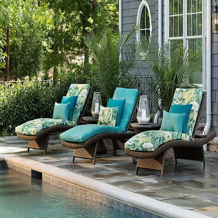 Best Green Lagoon Outdoor Chaise Cushion Outdoor Cushions & Pillows