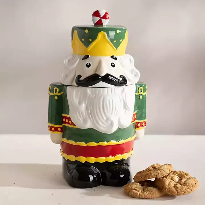 Fashion Green Nutcracker Ceramic Cookie Jar Serving & Entertaining