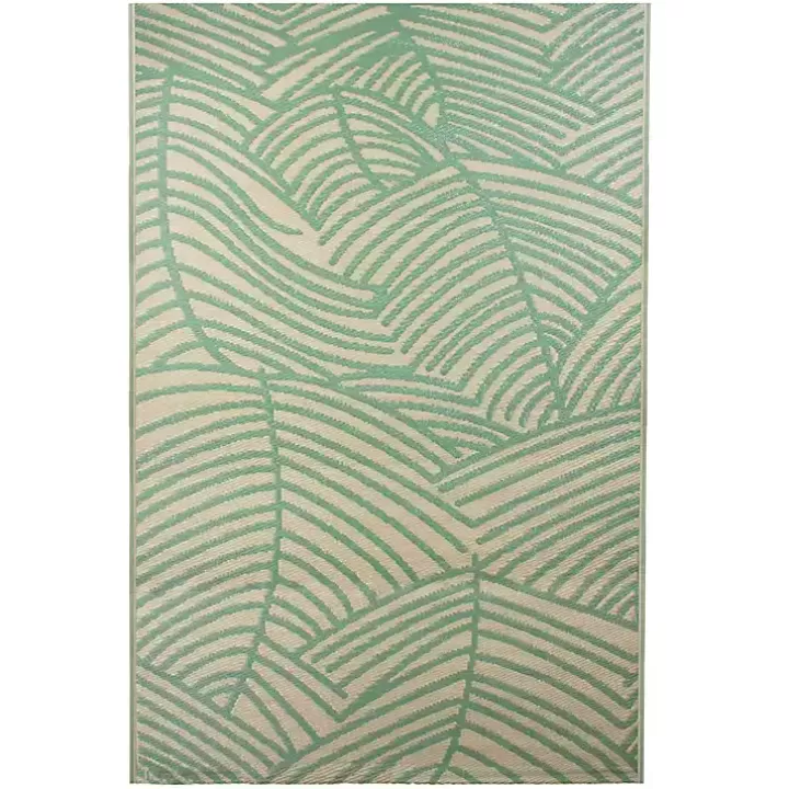 Sale Green Palm Leaf Outdoor Area Rug, 4x6 Outdoor Rugs